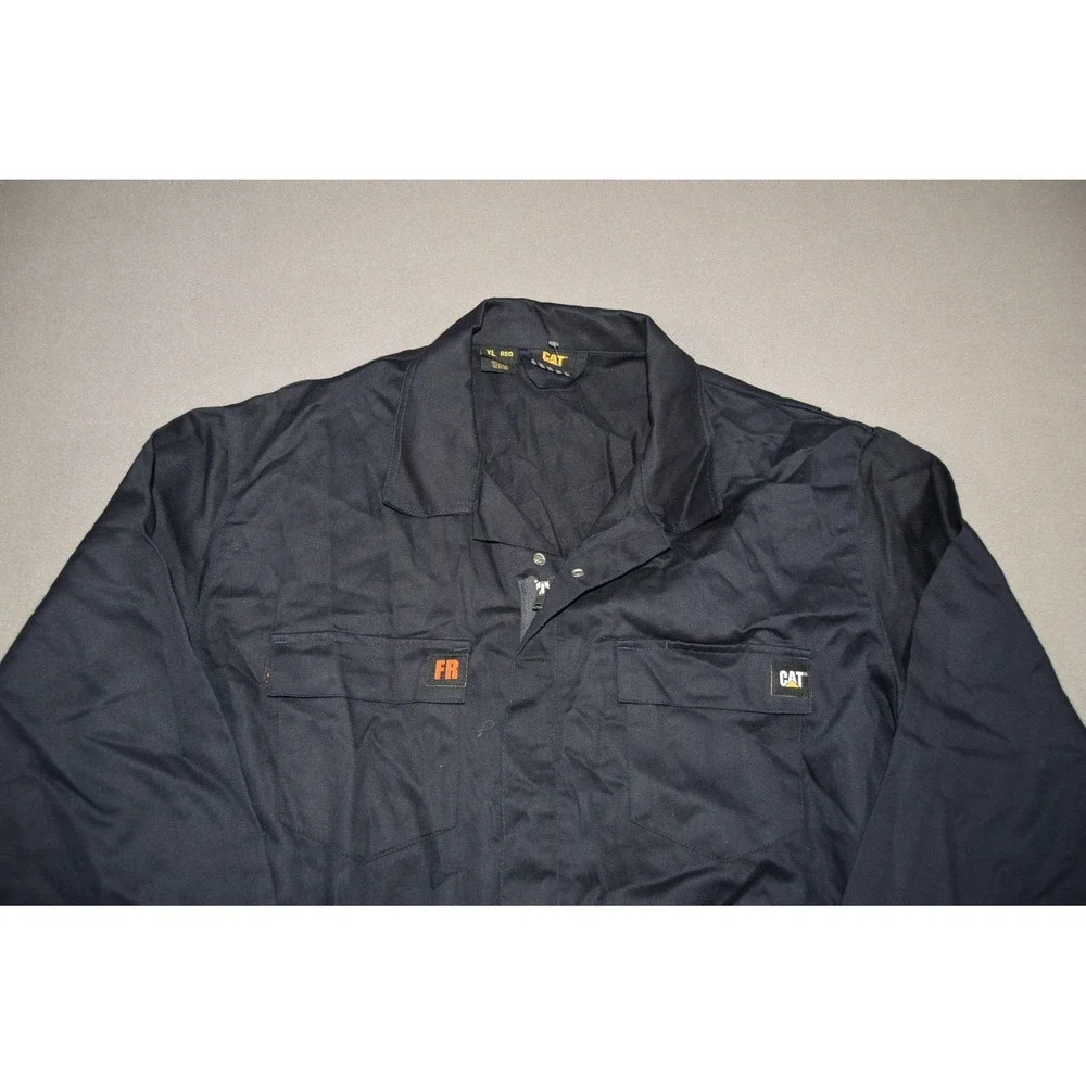 Caterpillar Coveralls Mens XL Navy Flame Resistant Jumpsuit Workwear CAT NEW